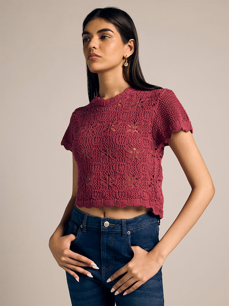Crochet-Knit Top