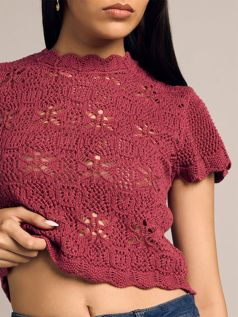 Crochet-Knit Top