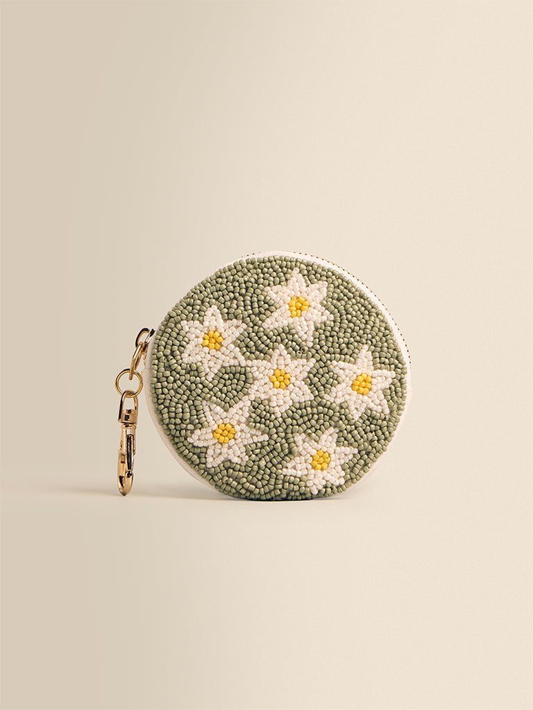 Beaded Floral Coin Purse