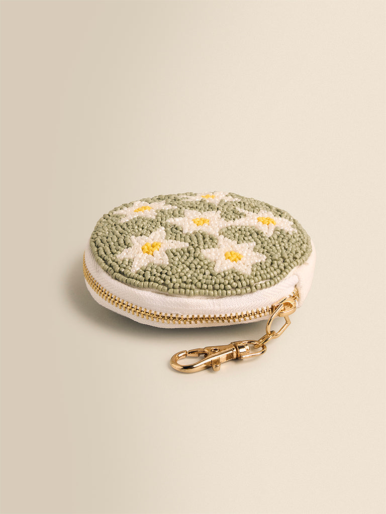 Beaded Floral Coin Purse