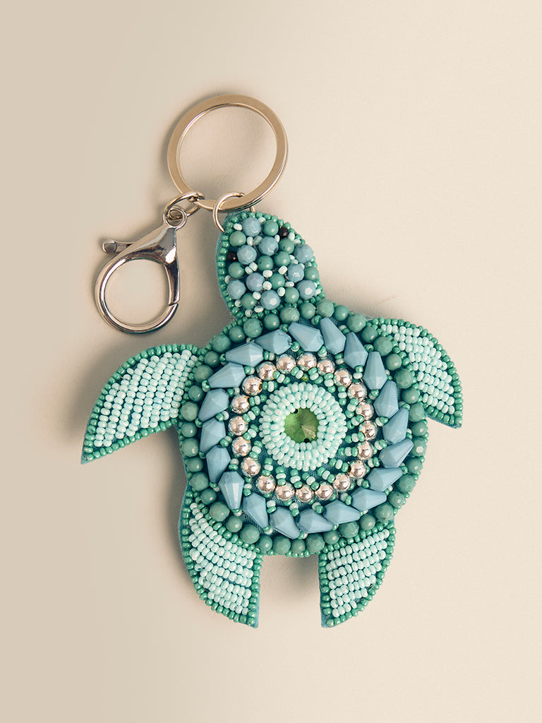 Beaded Turtle Keychain