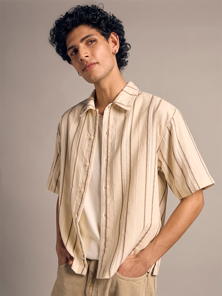 Boxy-Fit Striped Shirt