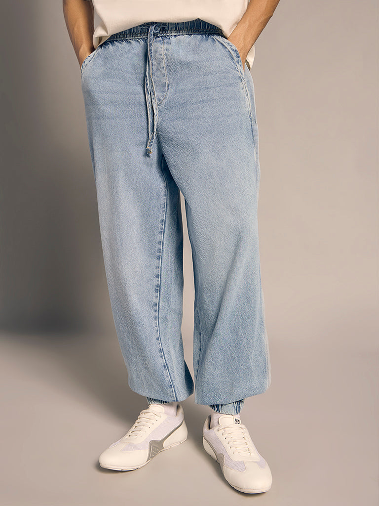 Baggy-Fit Denim Joggers