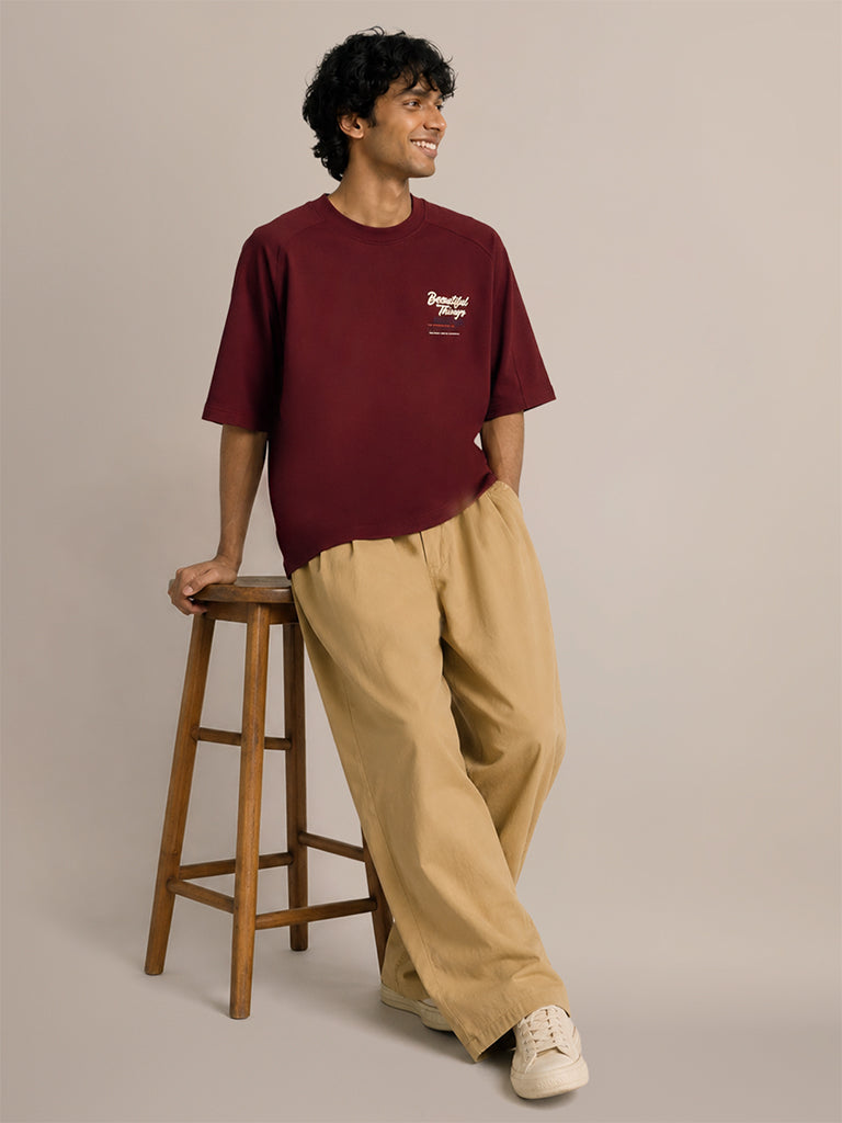 Barrel-Fit Solid Pants