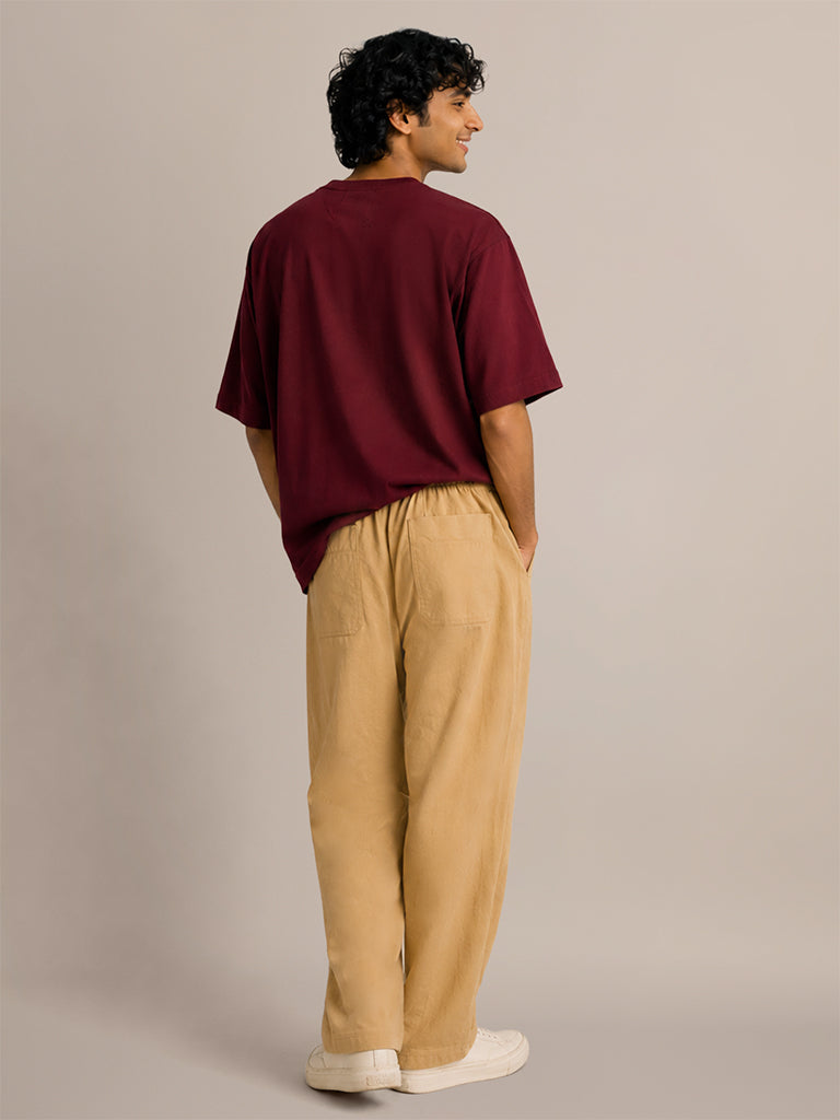 Barrel-Fit Solid Pants