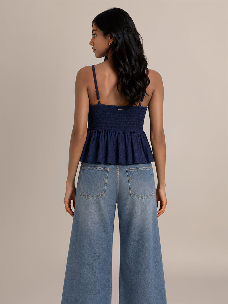 Crochet Knit Peplum Top