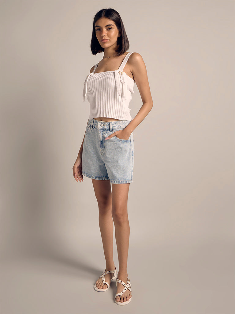 Fitted Ribbed-Textured Top