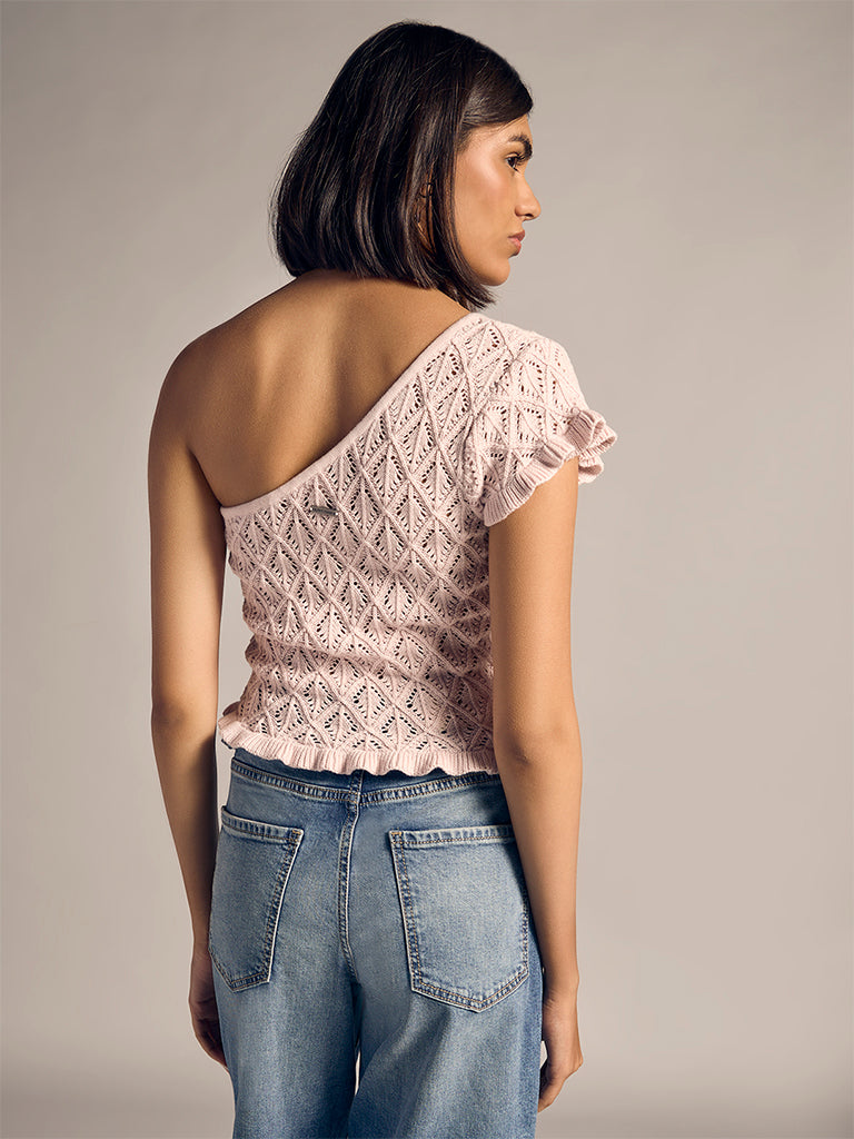 Knitted One-Shoulder Top