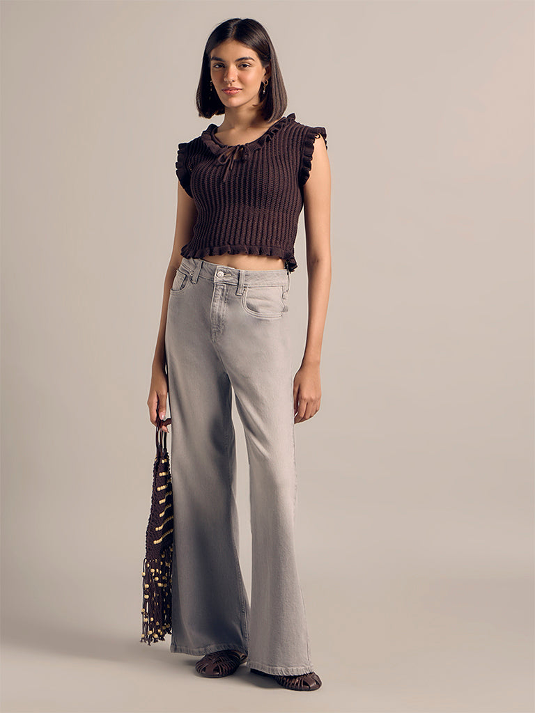 Knit-Textured Fitted Top