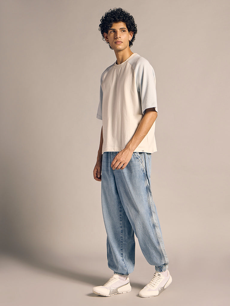 Boxy-Fit Colour-Block T-Shirt