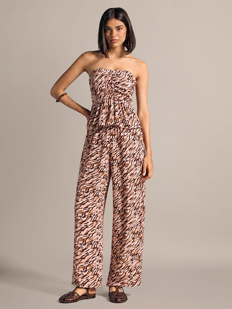 Printed Wide- Leg Trousers