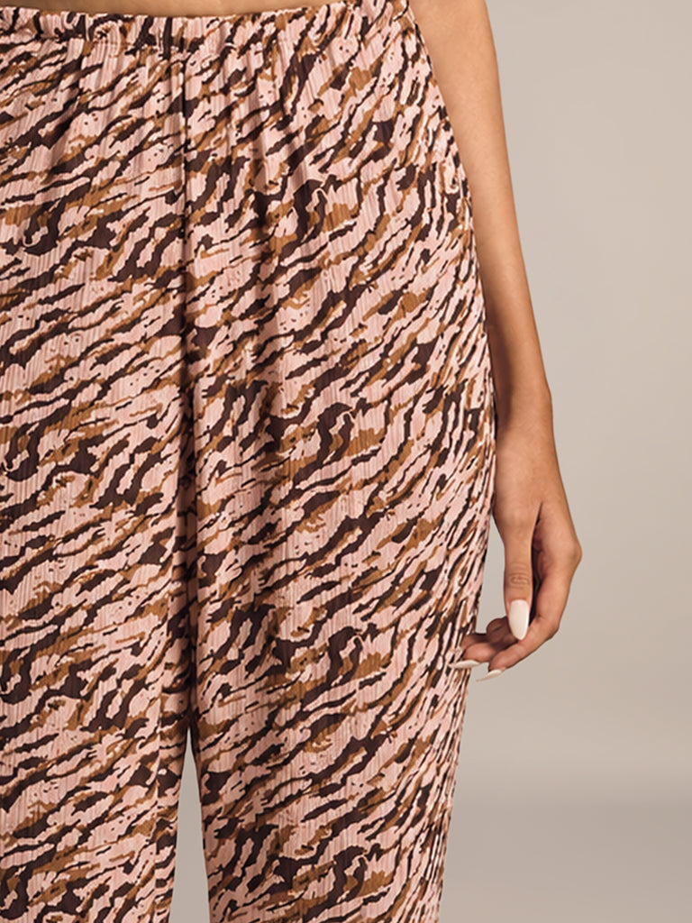 Printed Wide- Leg Trousers