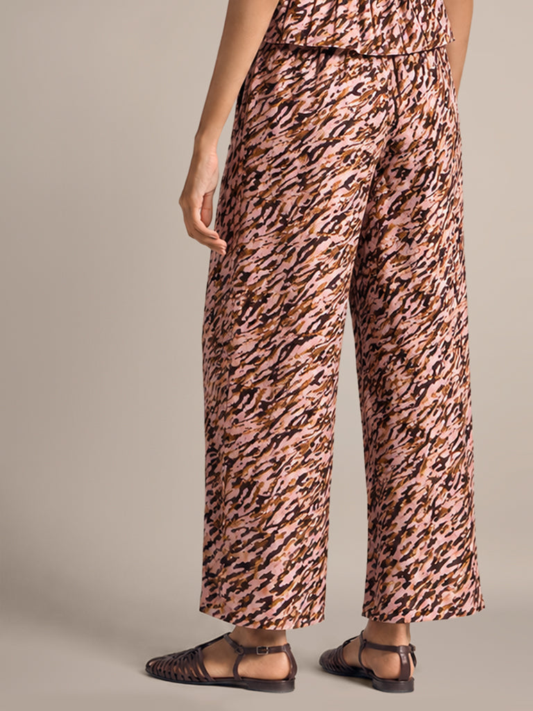 Printed Wide- Leg Trousers