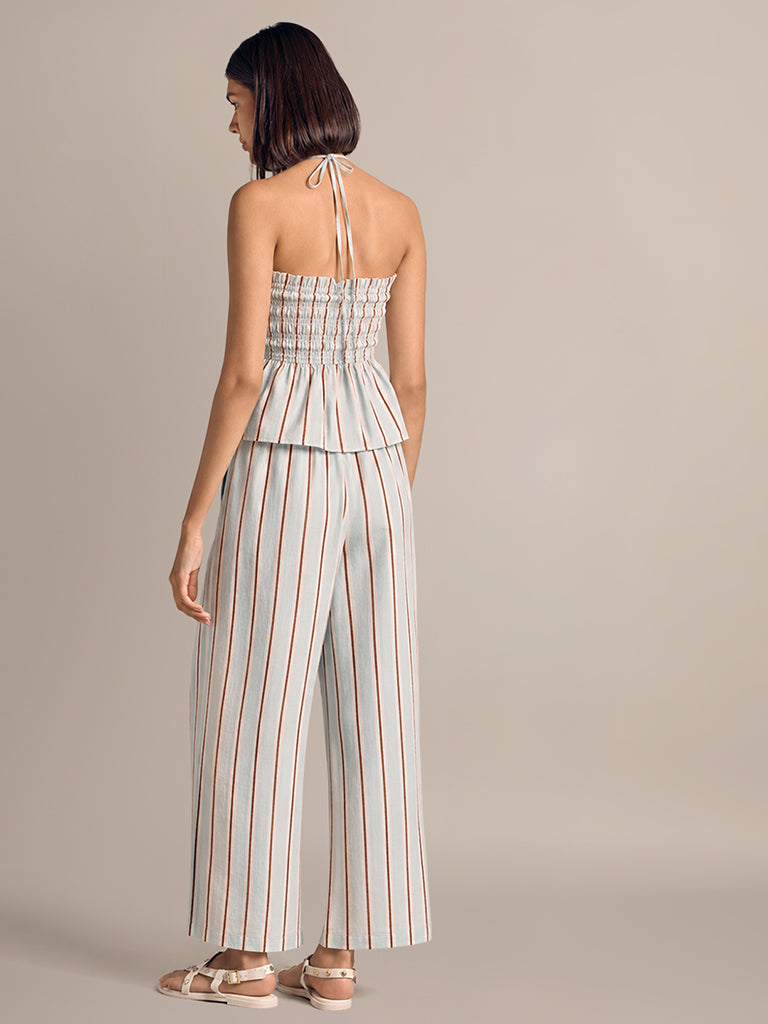 Striped Wide- Leg Trousers