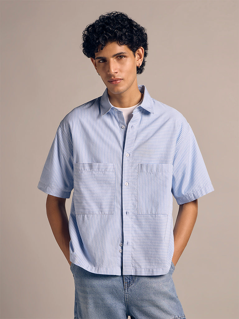 Boxy-Fit Striped Shirt