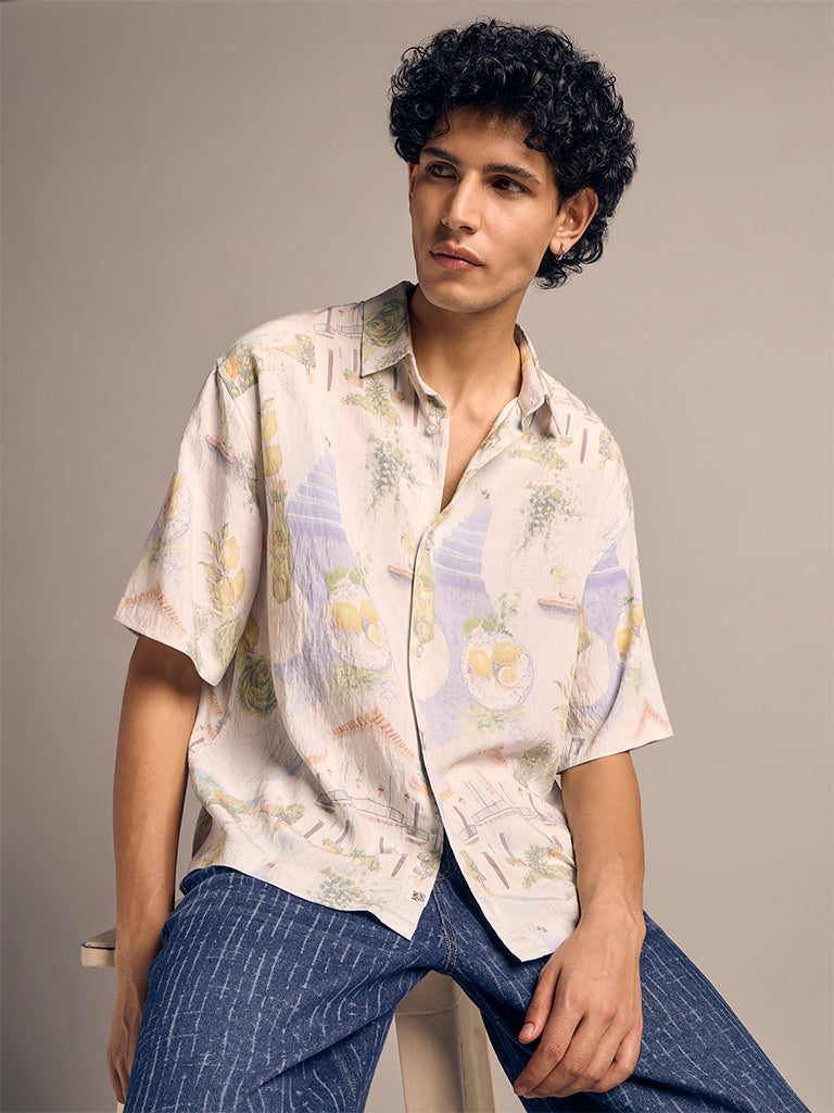 Boxy-Fit Printed Shirt