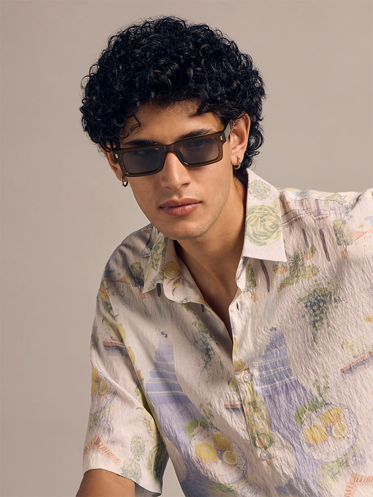 Boxy-Fit Printed Shirt