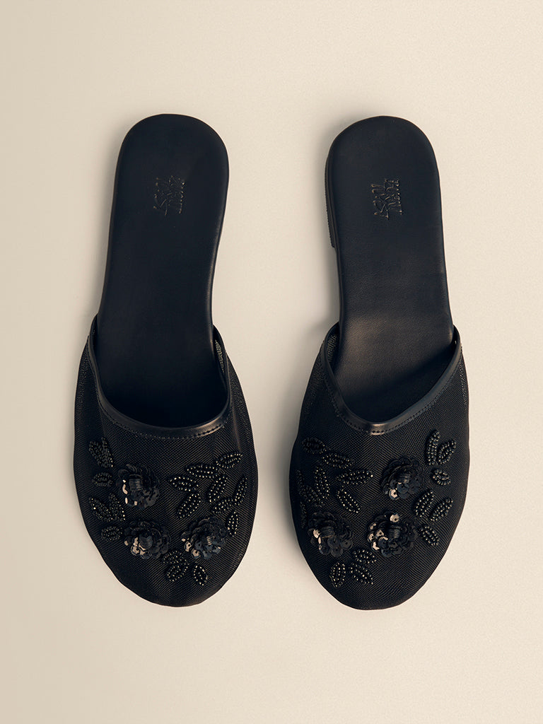 Embellished Mesh Sandals