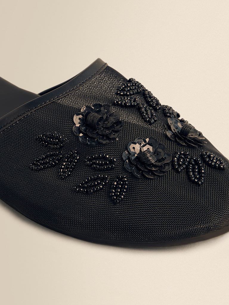 Embellished Mesh Sandals