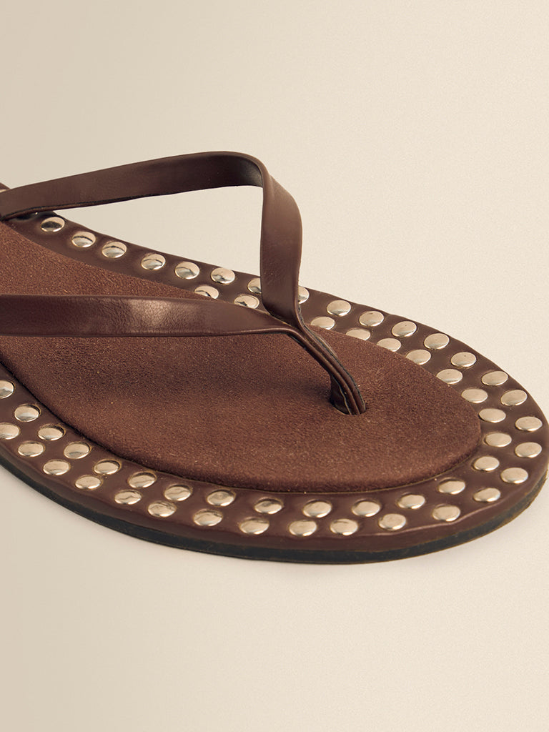 Stud Detailed Flip Flops