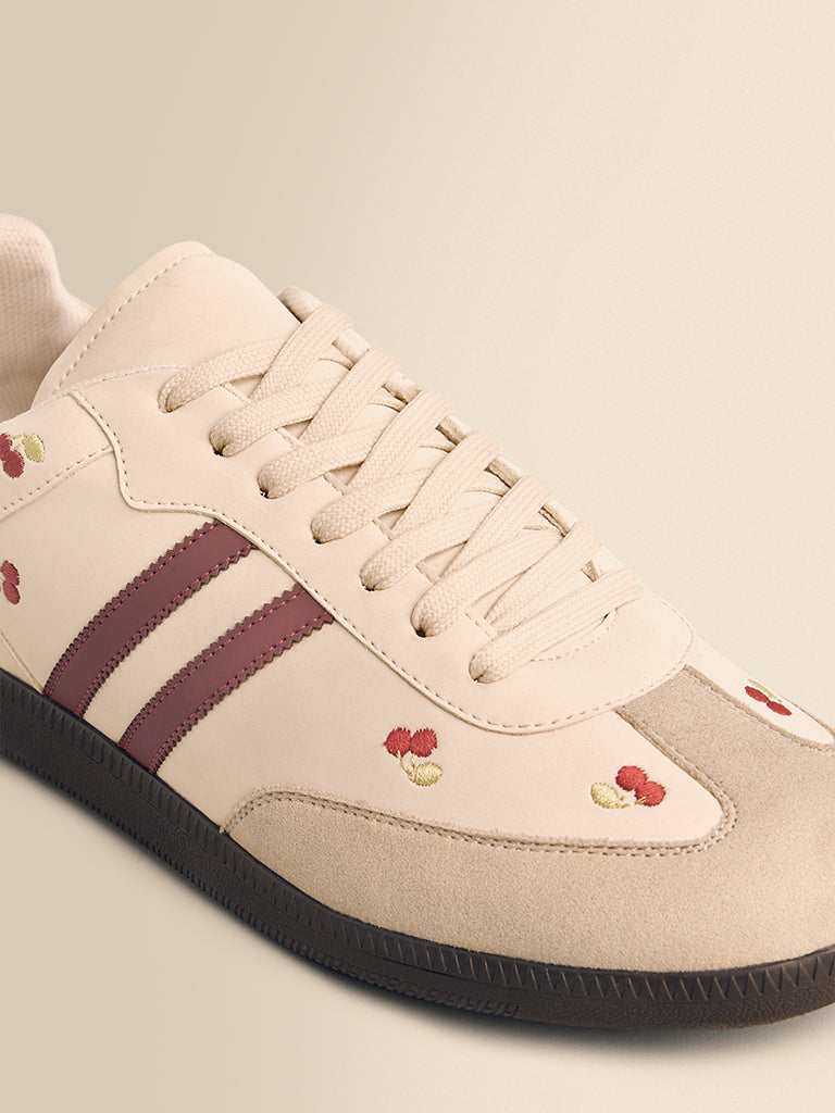 Cherry Embroidered Sneakers