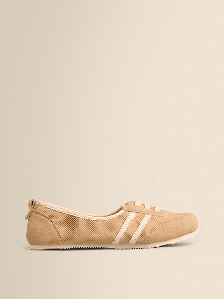 Stripe-Detail Ballet Sneakers