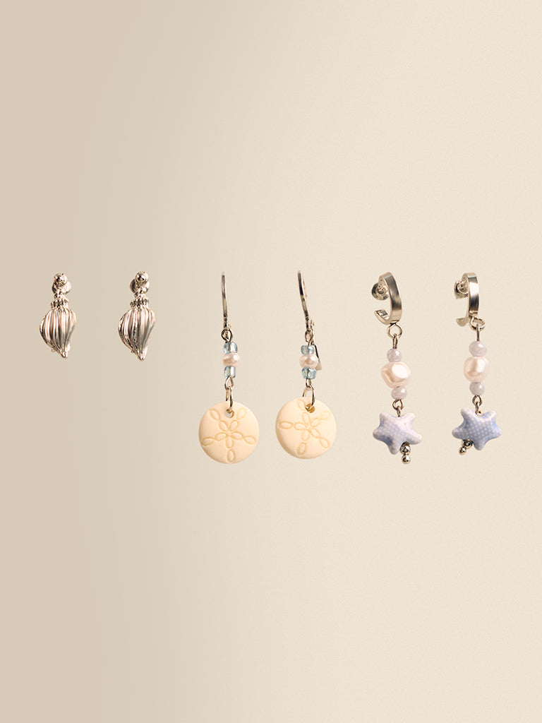 Marine-Inspired Earrings (Pack of 3)