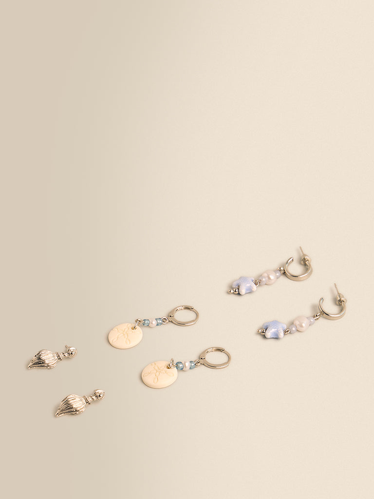 Marine-Inspired Earrings (Pack of 3)