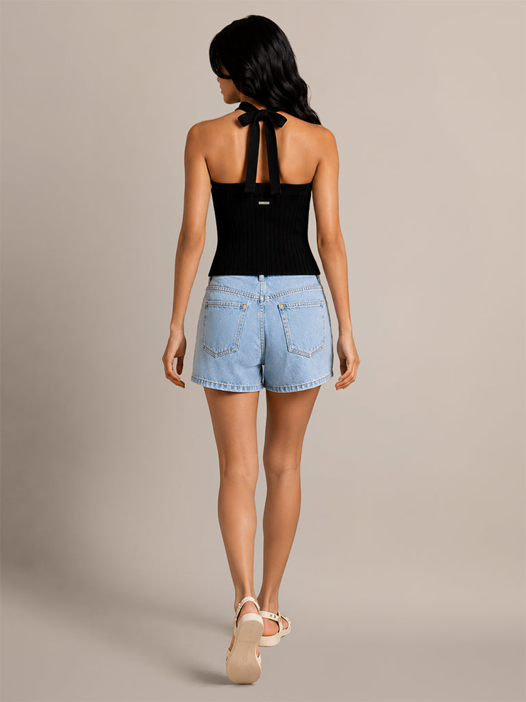 Fitted Ribbed Halter Top