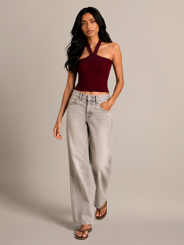 Fitted Ribbed Halter Top