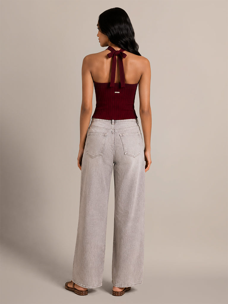 Fitted Ribbed Halter Top