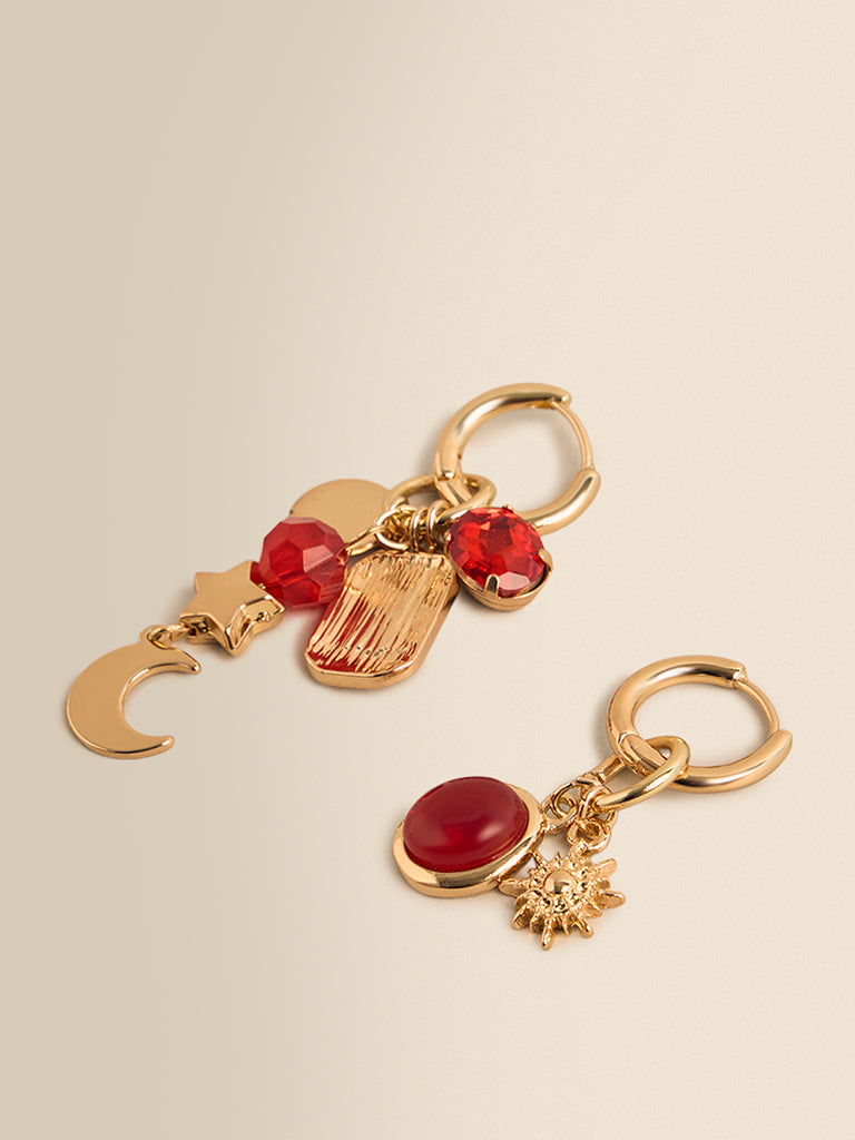 Multi Charm Hoop Earrings