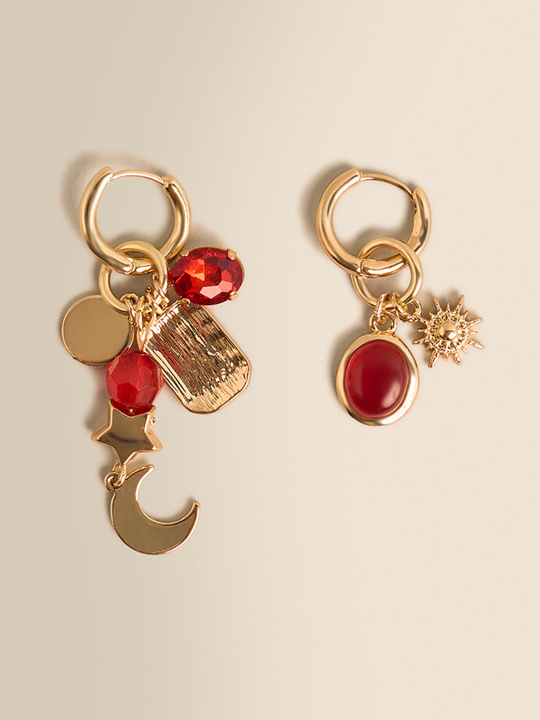 Multi Charm Hoop Earrings