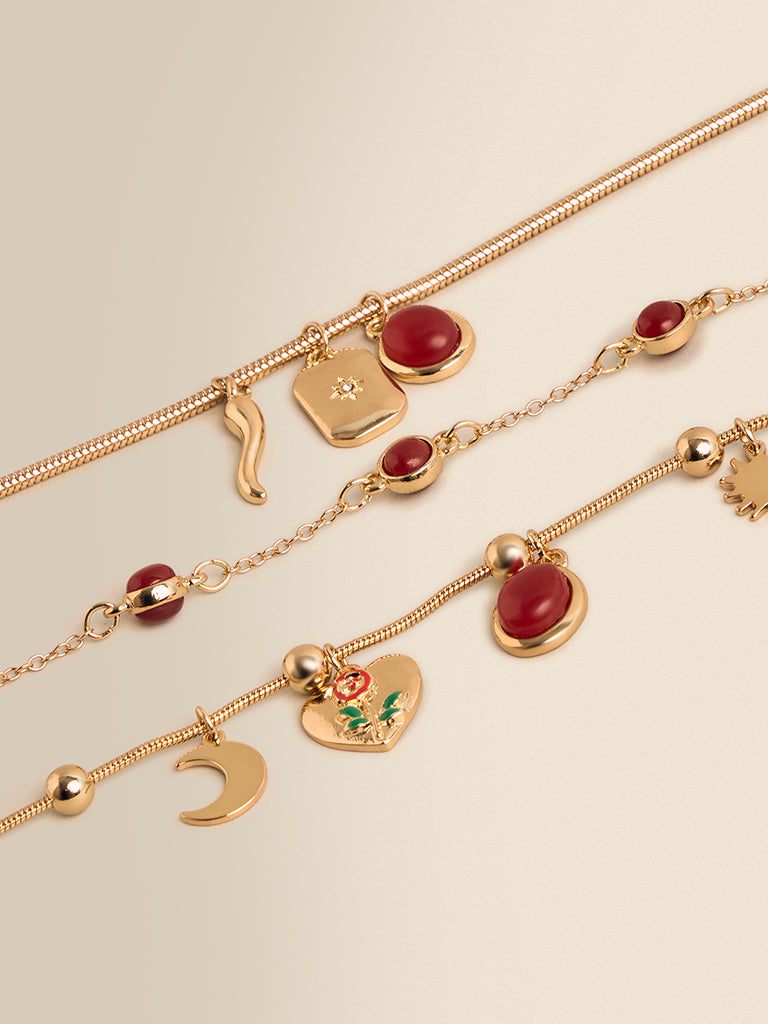 Multi-Charm Bracelets (Pack of 3)