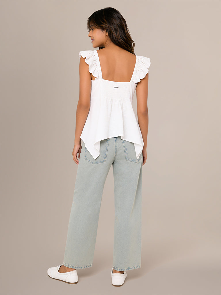 Straight-Fit Embroidered Jeans