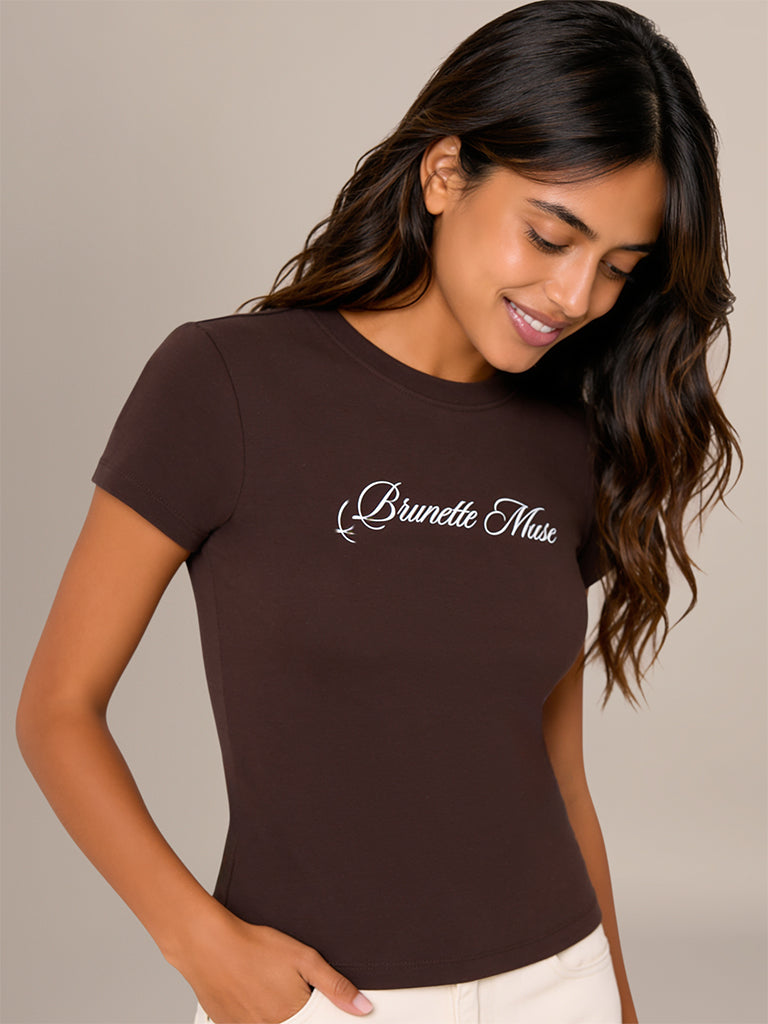 Fitted Typographic T-Shirt