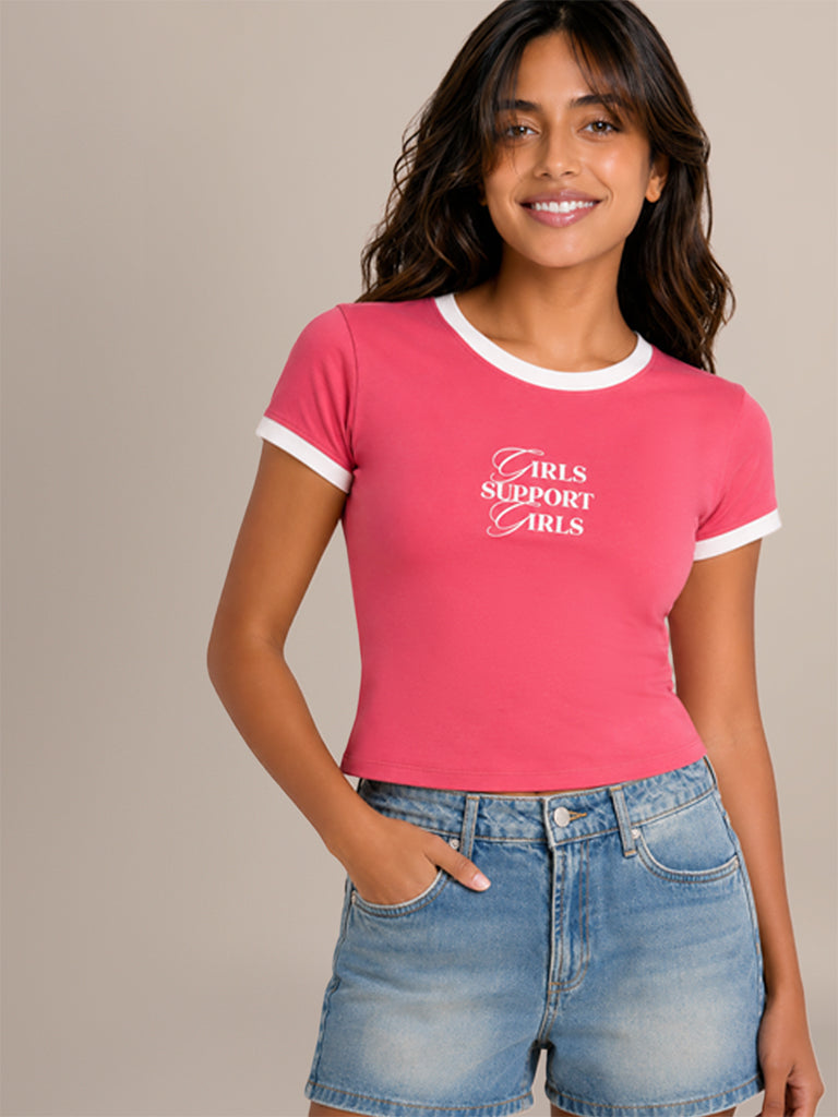 Fitted Typographic T-Shirt
