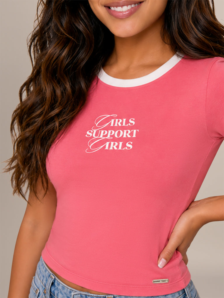 Fitted Typographic T-Shirt