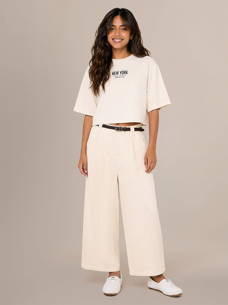 Boxy-Fit Typographic T-Shirt