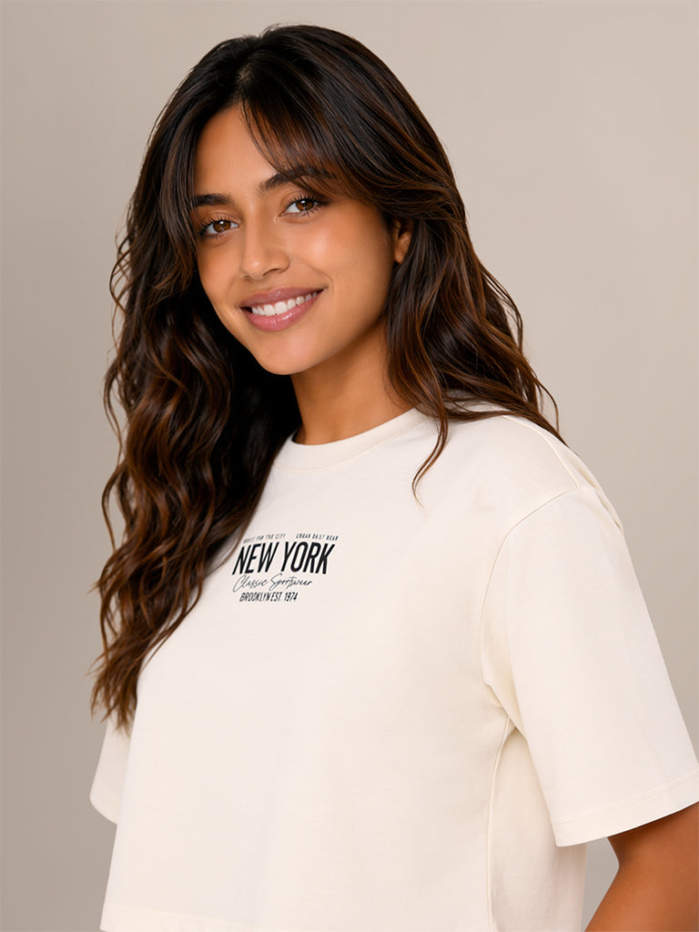 Boxy-Fit Typographic T-Shirt
