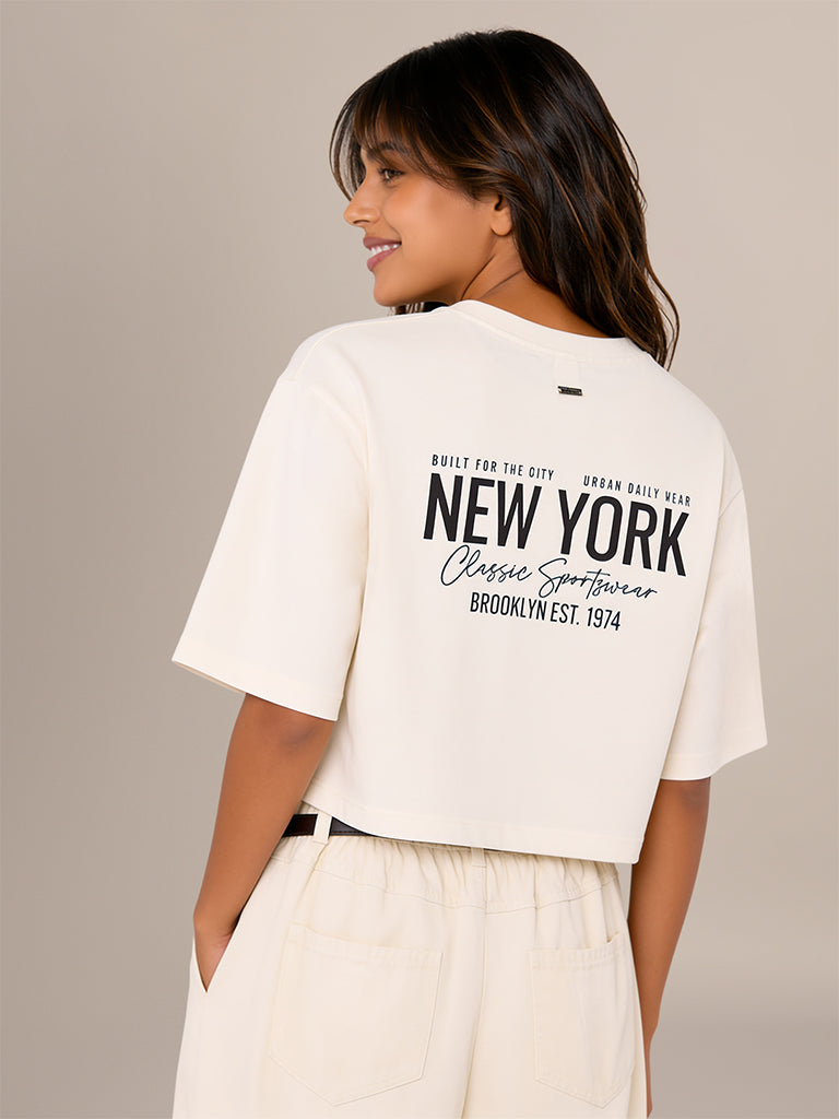 Boxy-Fit Typographic T-Shirt