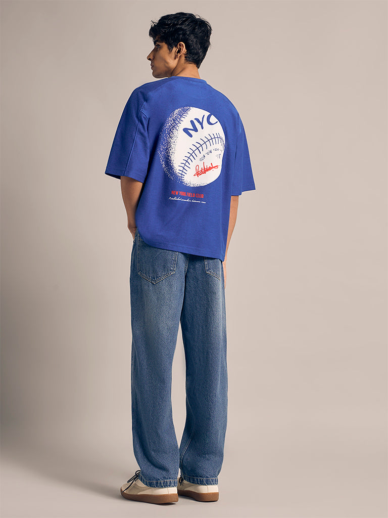 Straight-Fit Faded Jeans