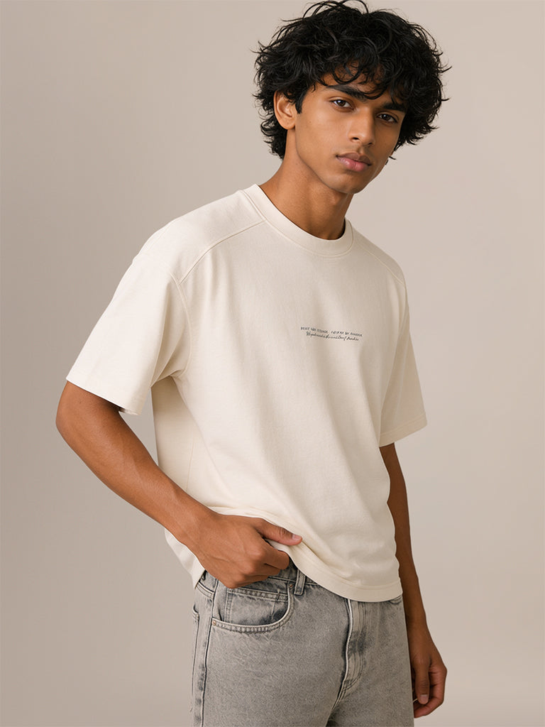 Boxy-Fit Typographic T-Shirt