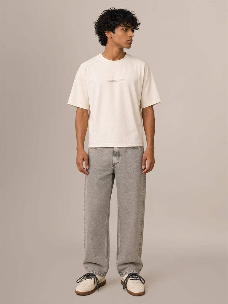 Boxy-Fit Typographic T-Shirt