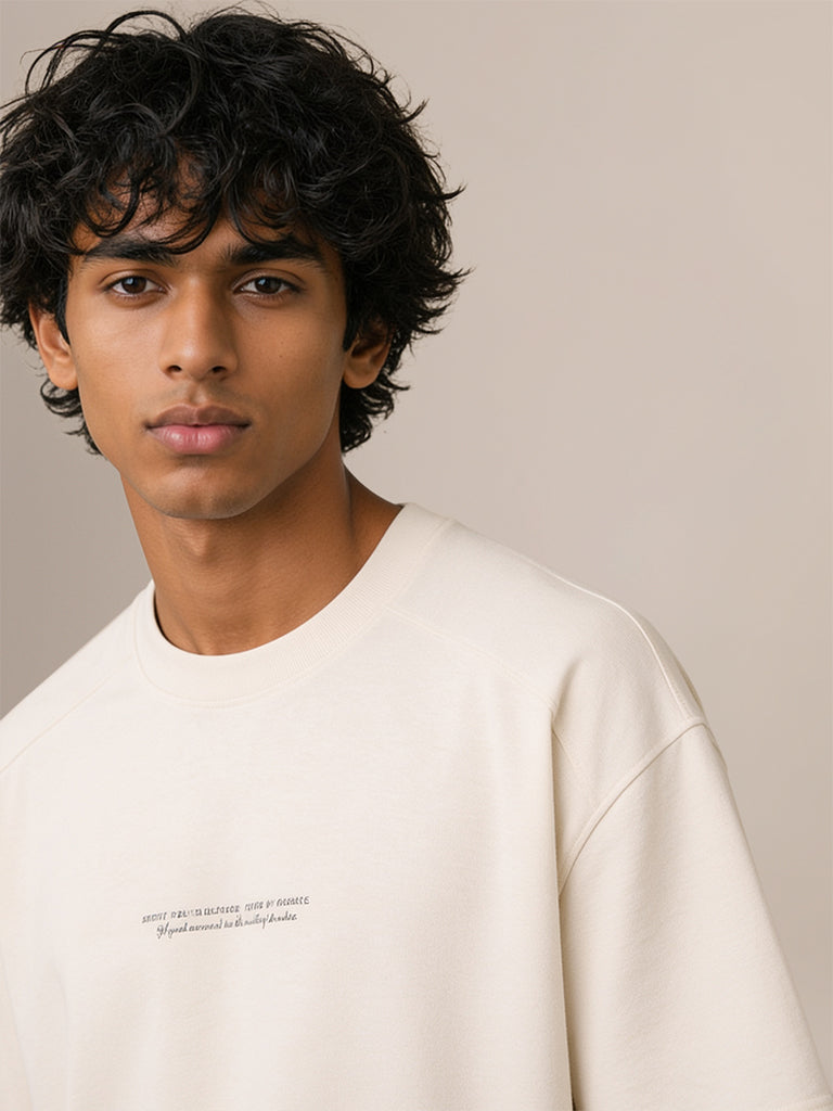 Boxy-Fit Typographic T-Shirt