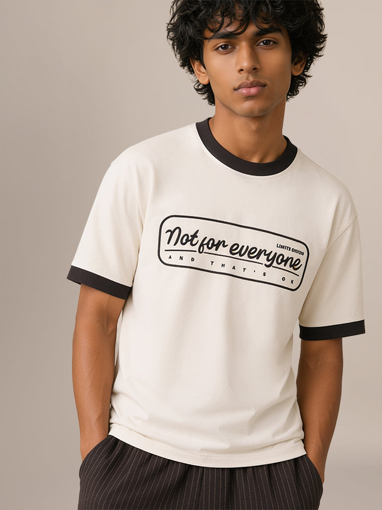 Boxy-Fit Typographic T-Shirt