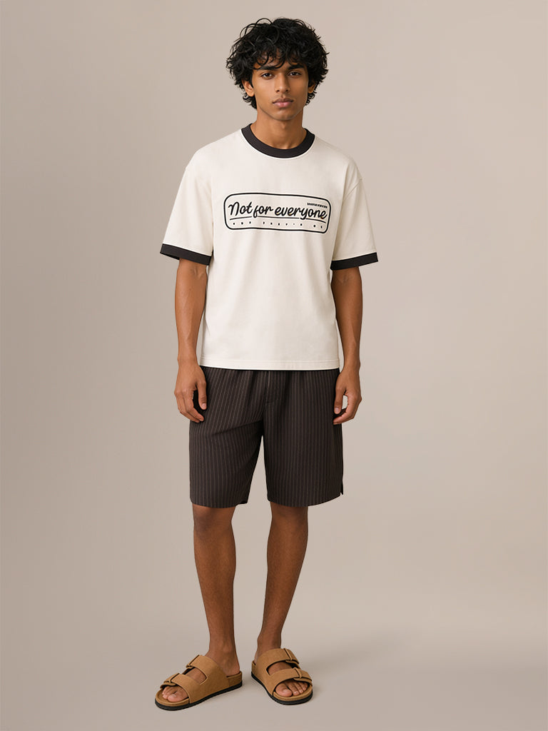Boxy-Fit Typographic T-Shirt