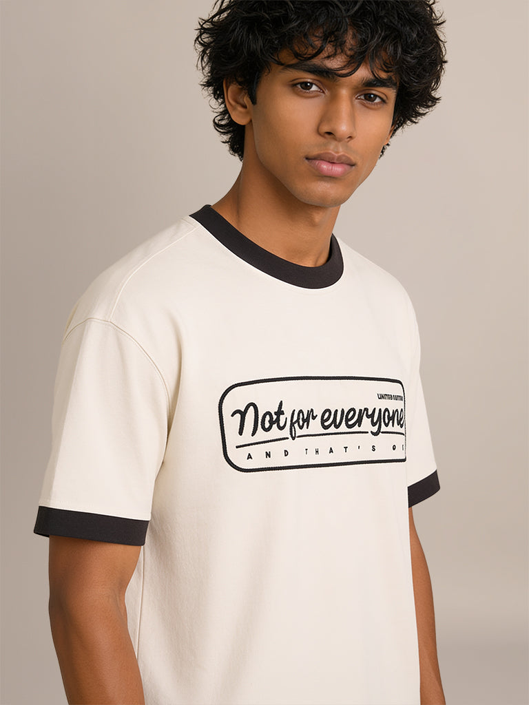 Boxy-Fit Typographic T-Shirt