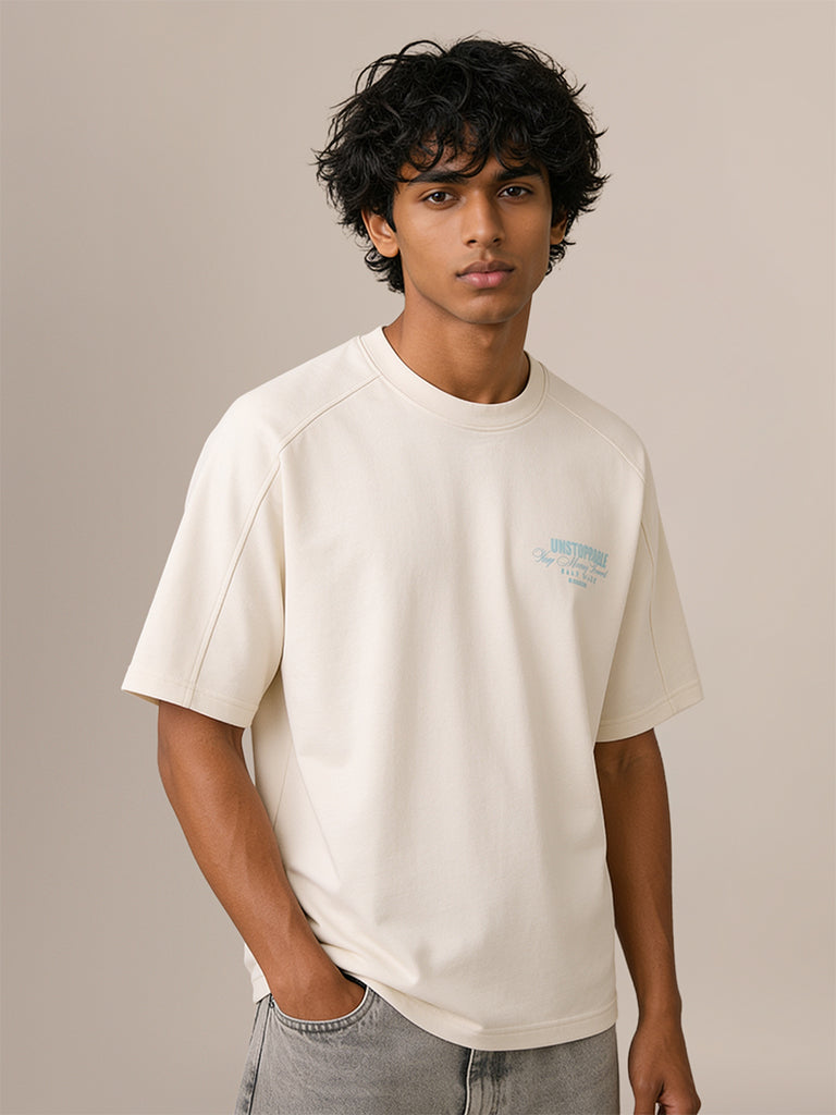 Boxy-Fit Typographic T-Shirt