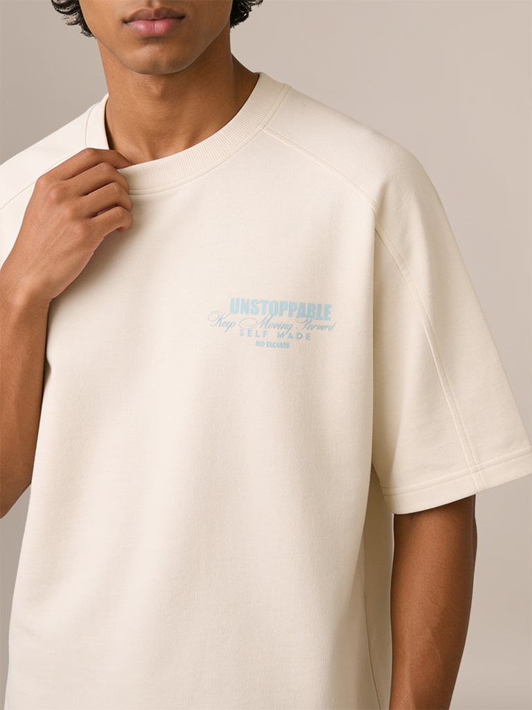 Boxy-Fit Typographic T-Shirt